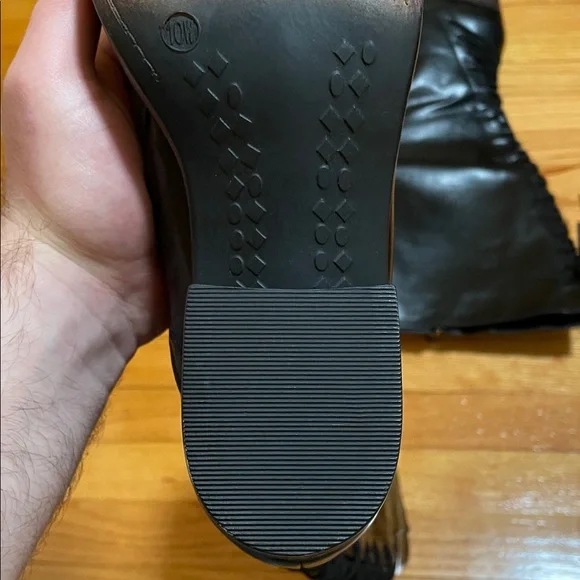 NWT Torrid Black Leather Lace Back Knee-High Boots Size 10 Wide - Picture 5 of 7